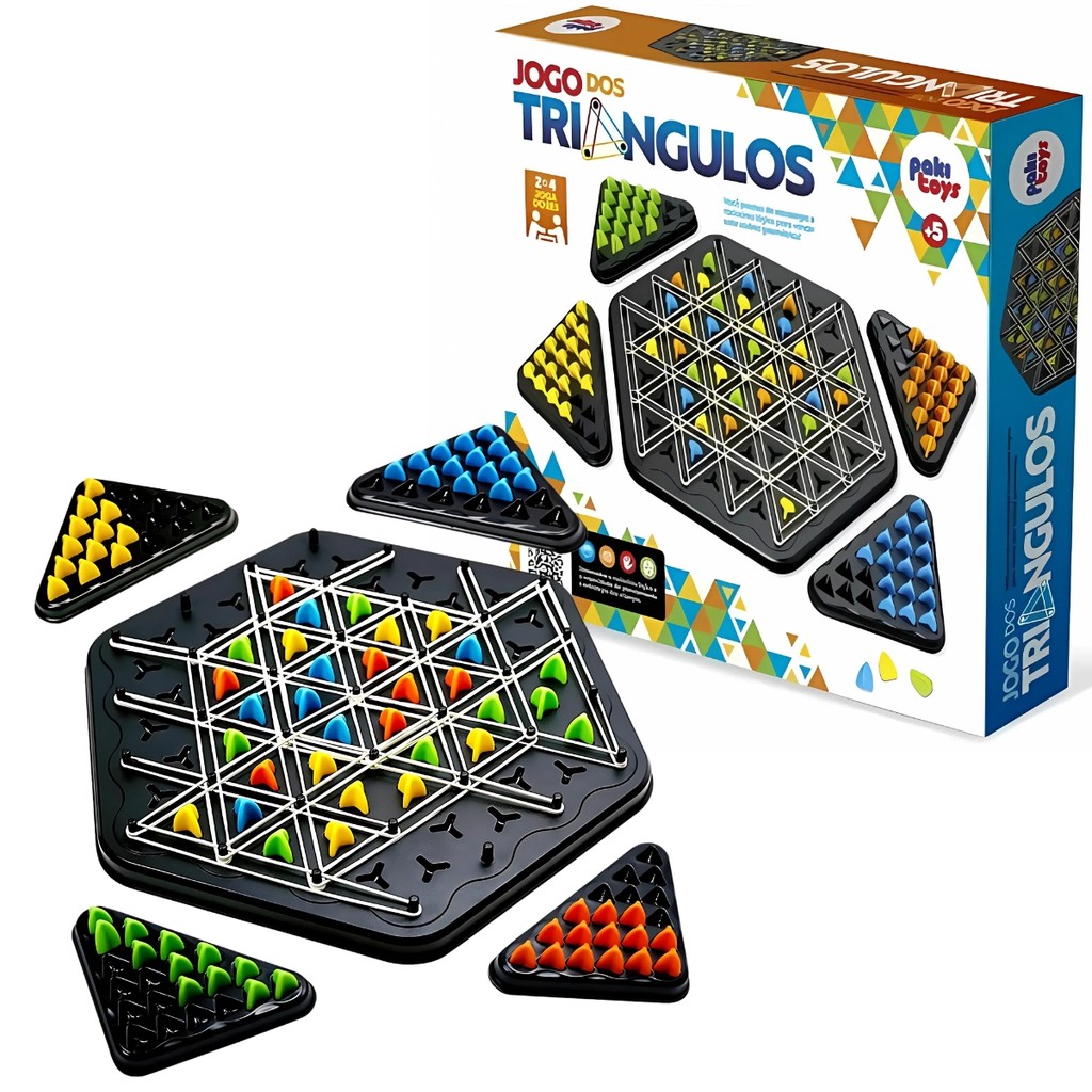 Jogo Dos Triângulos Tabuleiro Geométrico 4100 Paki Toys em Oferta na Shopee
