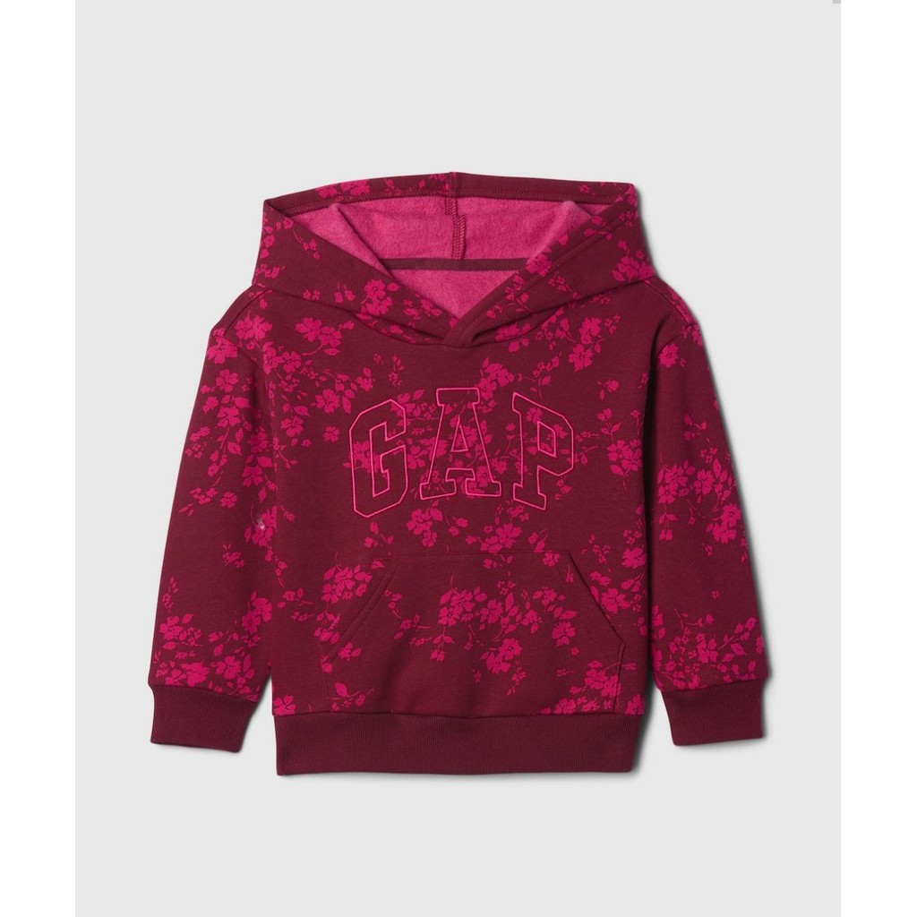 BLUSA GAP MENINA LOGO MARSALA FLORAL