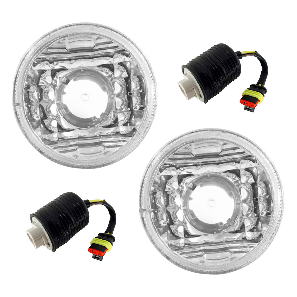 Par Lanterna Dianteira Pisca Seta L200 Pajero 2004 A 2012 Tr4 Soquetes Cristal Lado Direito Esquerdo