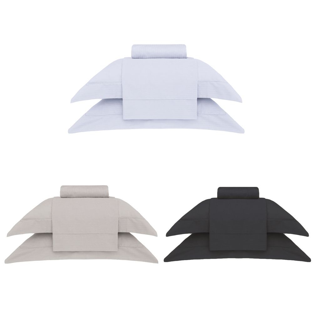 Jogo de Cama Queen Cetim 300 Fios Buddemeyer Damask Stripes 100% Algodão Penteado 4 peças em Oferta na Shopee