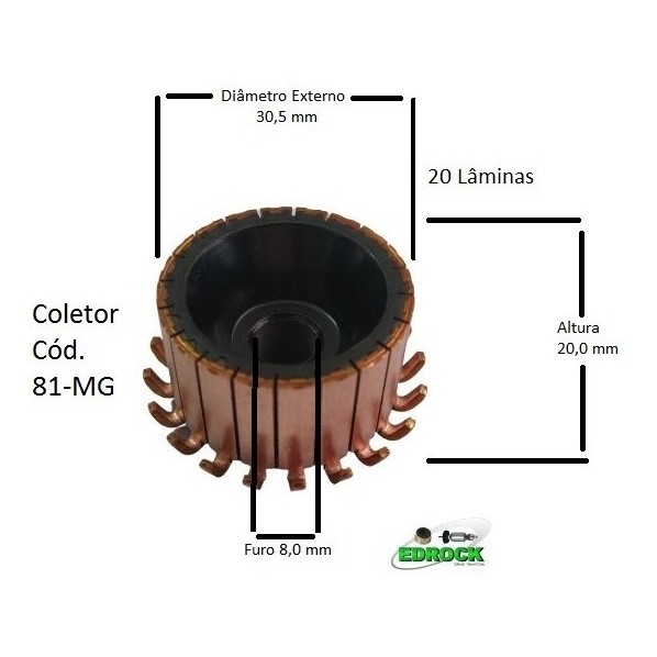 Coletor Para Ventoinha de Radiador 20 Laminas Furo 8,0mm 81MG