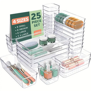 Kit 25 Organizador Multiuso Modular Gavetas Acrílico Cristal em Oferta na Shopee