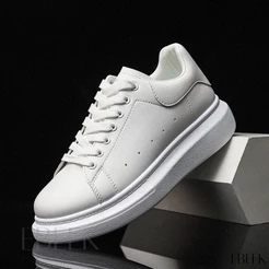 Tenis Masculino Branco Preto Original Casual Sola Alta Aumente 5 cm MCQUEN Envio Imediato
