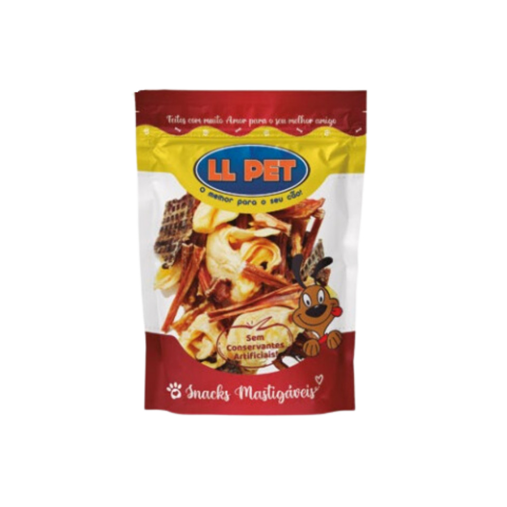 Petisco Para Cães Natural Saudável Misto Bovino ( Bexiga, Esôfago e orelha desidratados) LL Pet 100g em Oferta na Shopee