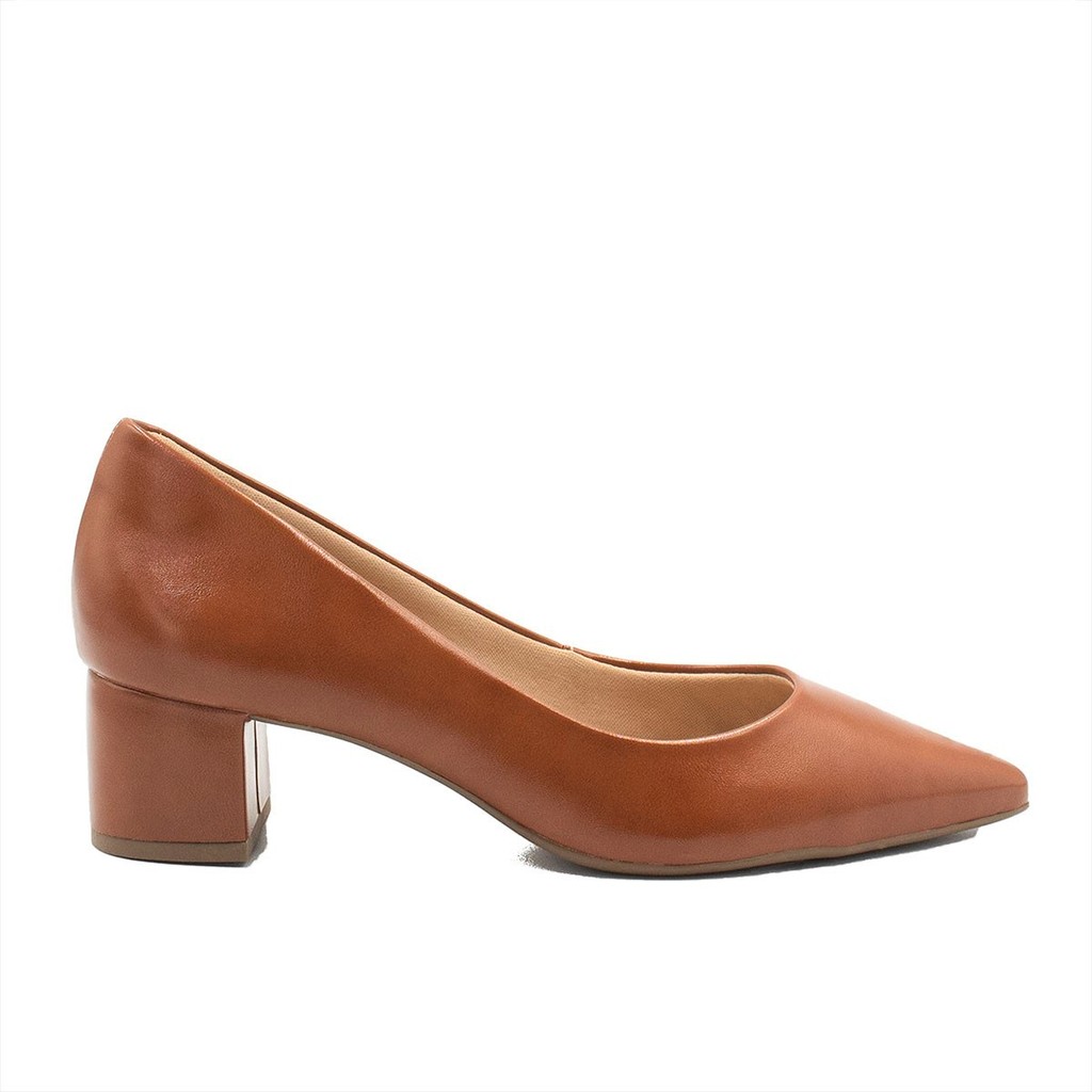 Scarpin Salto Bloco Baixo Leonor Caramelo - Women Shoes