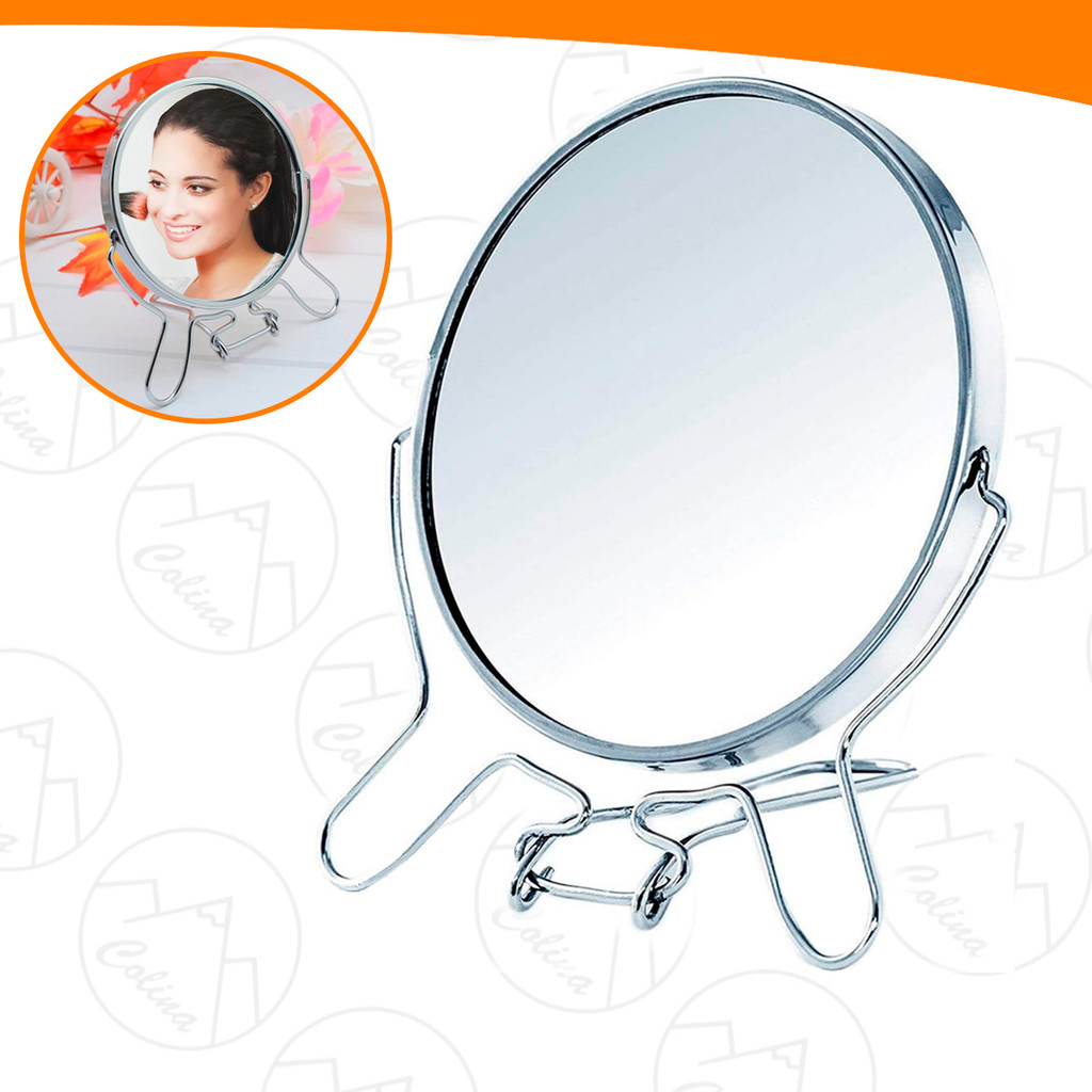 Espelho de Aumento Redondo de Mesa Dupla Face Giratória 360 Graus Penteadeira 6'' em Oferta na Shopee