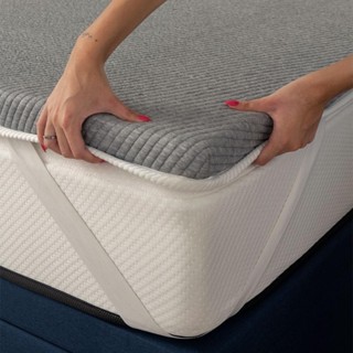 Pillow Top Casal Guldi Dream Espuma D50 Viscoelástica com Alça (5x138x188) Branco e Cinza em Oferta na Shopee