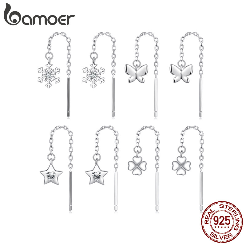 Brincos De Prata Esterlina 925 Bamoer , Borboleta De Neve , Luz Das Estrelas , Design , Joias , Presente Feminino em Oferta na Shopee
