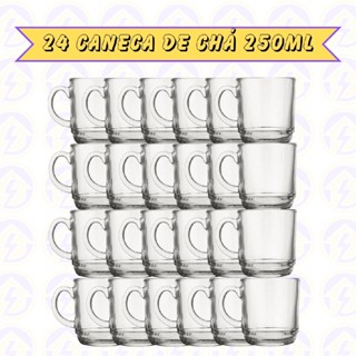Canecas Transparente Vidro 250ML Café Cappuccino Chá 24 uni em Oferta na Shopee