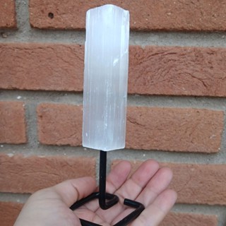 Cristal Selenita em Base de Metal – Purificação e Equilíbrio no ambiente em Oferta na Shopee