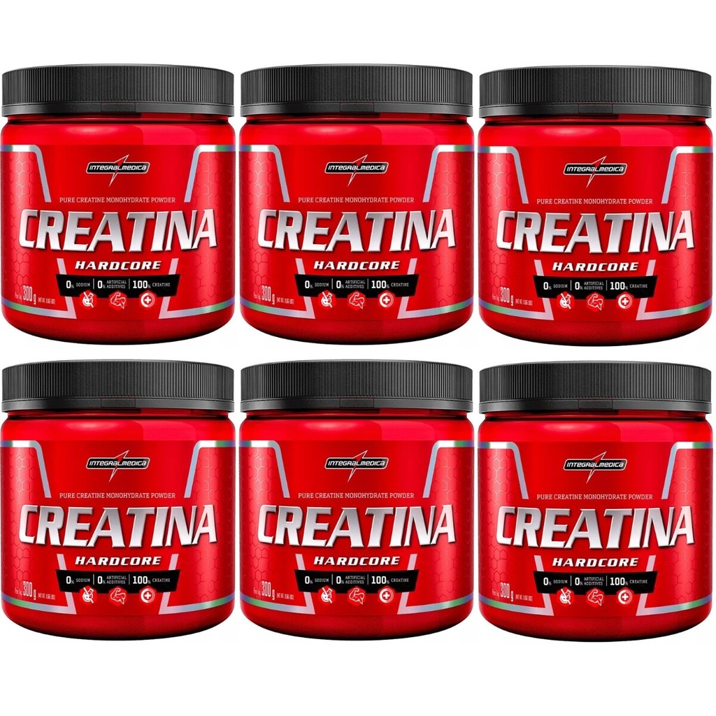 6x Creatina Hardcore 100% Pura 300g Integralmedica