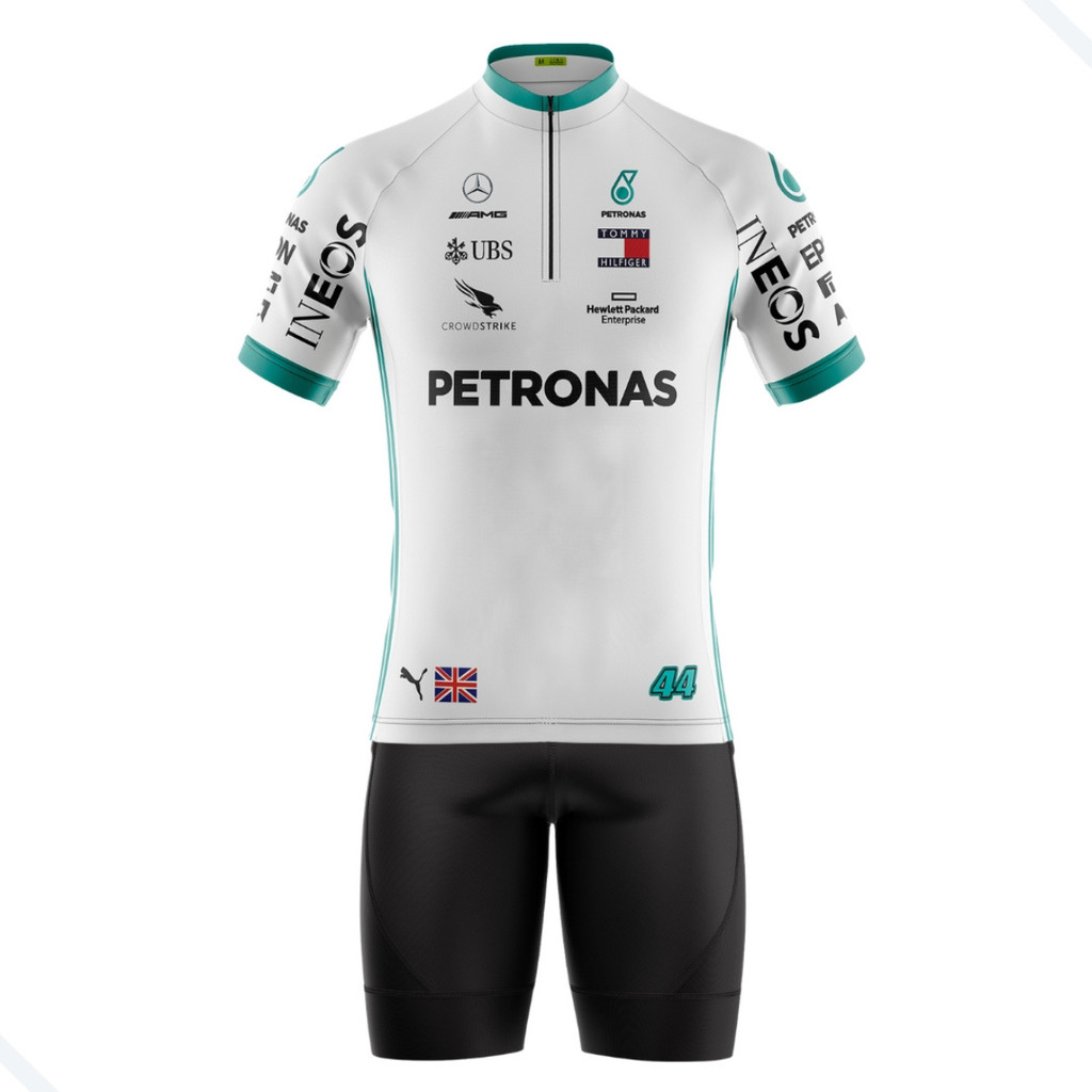 CONJUNTO CICLISMO MASCULINO BERMUDA E CAMISA PETRONAS COM BOLSOS UV 50+ em Oferta na Shopee