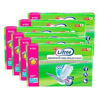 Absorvente Geriátrico Lifree para Fralda Calça Refil - 6 Embalagens com 20 Unidades em Oferta na Shopee