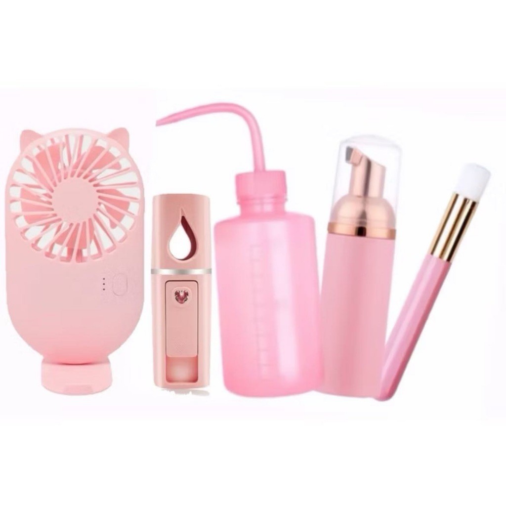 Kit Higienização limpeza de Cilios pump mini ventilador pisseta nano pincel em Oferta na Shopee