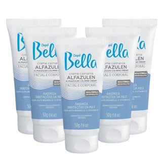 Kit 5 Unidades De Creme Calmante Alfazulen Pós Depilação Depil Bella 50 g em Oferta na Shopee