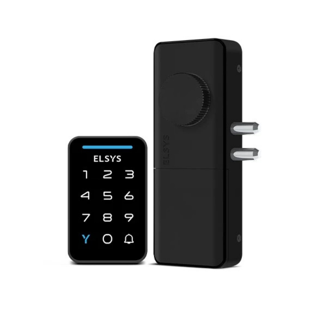 Fechadura Eletronica Digital Por Senha para Porta Elsys de Sobrepor Dance Preta