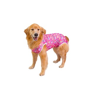 Roupa Pós Cirúrgica Para Cachorro UV Fêmea Rosa Cachorrinhos