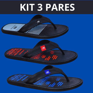 3 Pares  Chinelo Masculino Correia Grossa e Resistente Casual Tira   Confortável em Oferta na Shopee