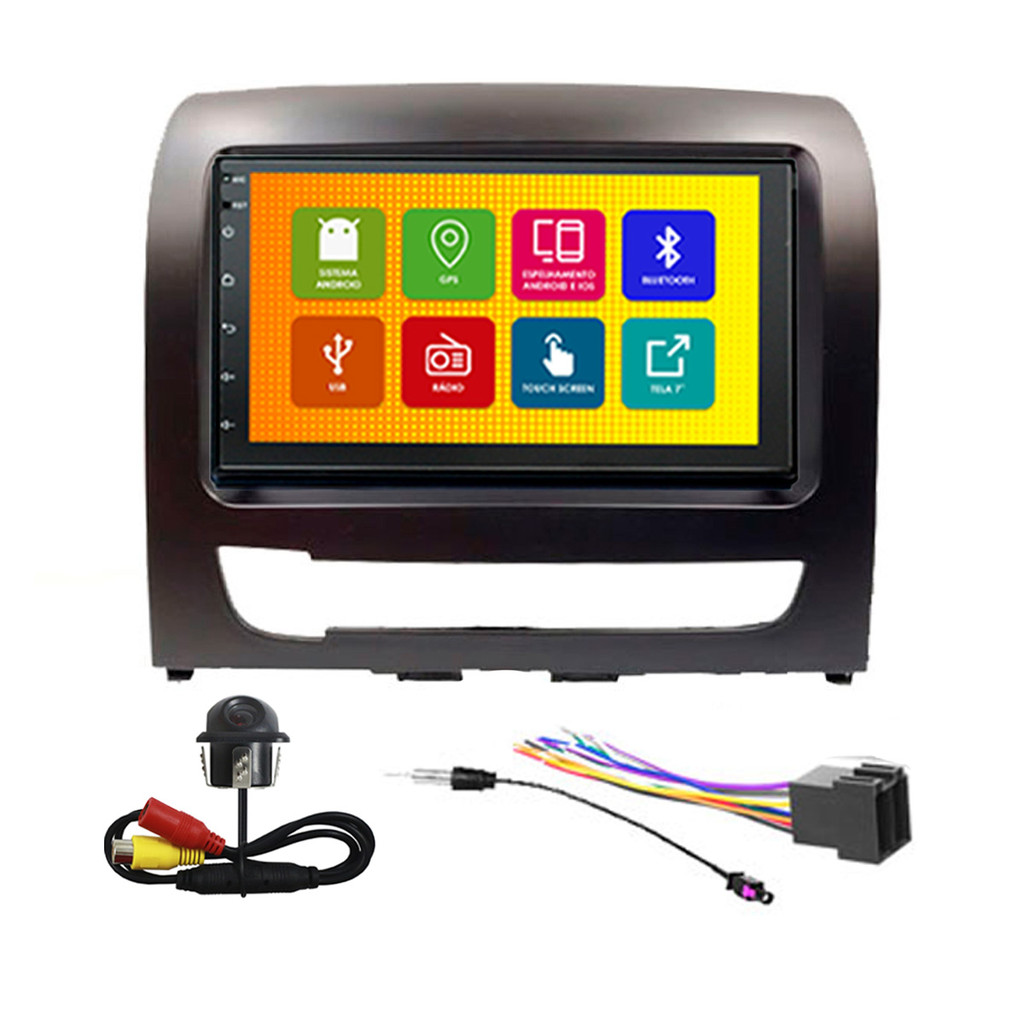Kit Multimidia 7 Pol Idea Adventure Attractive 2012 2013 2014 Android 2Gb Ram 32Gb Flash Quad-Core Qa+ 2 Din Preto Wifi