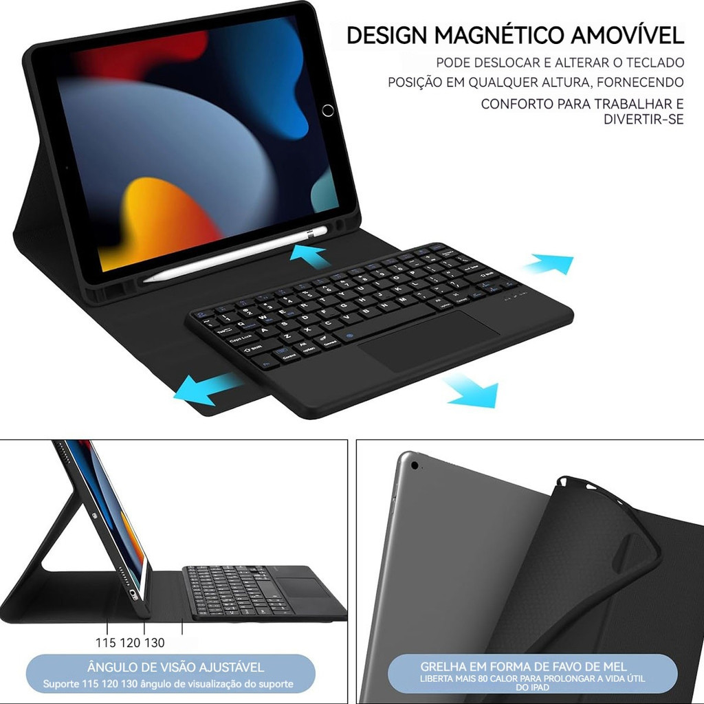 capa com Teclado para touchpad e mouse para Samsung Galaxy Tab S8 Ultra 14,6polegadas X900/X906