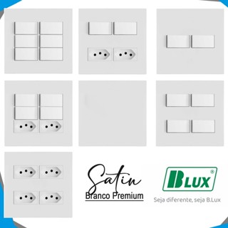 Tomada 10a 20a Interruptor Simples Paralelo Conjunto 4x4 Completo Recta Branco Satin Fosco BLUX em Oferta na Shopee