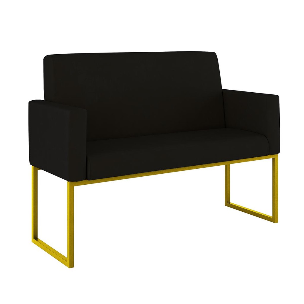 Sofá 2 Lugares para Recepção com Base de Ferro Reforçada em Oferta na Shopee