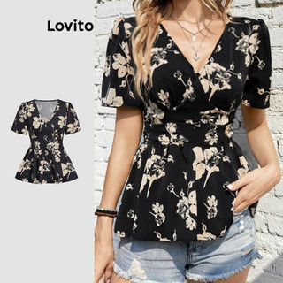 Lovito Blusa Floral Elegante para Mulheres L112ED568 em Oferta na Shopee