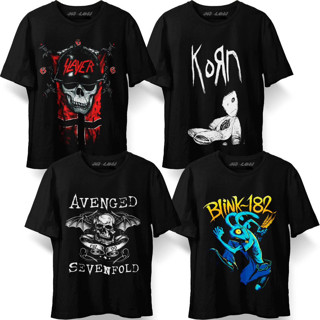 Korn Slayer Blink-182 Avenged Sevenfold Camiseta UNISSEX Banda Rock