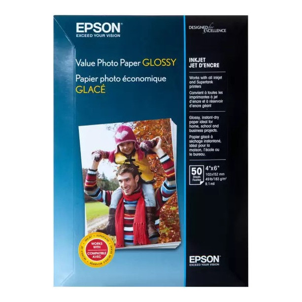 Papel Fotográfico Epson Value Brilhante 10x15 100 - Folhas