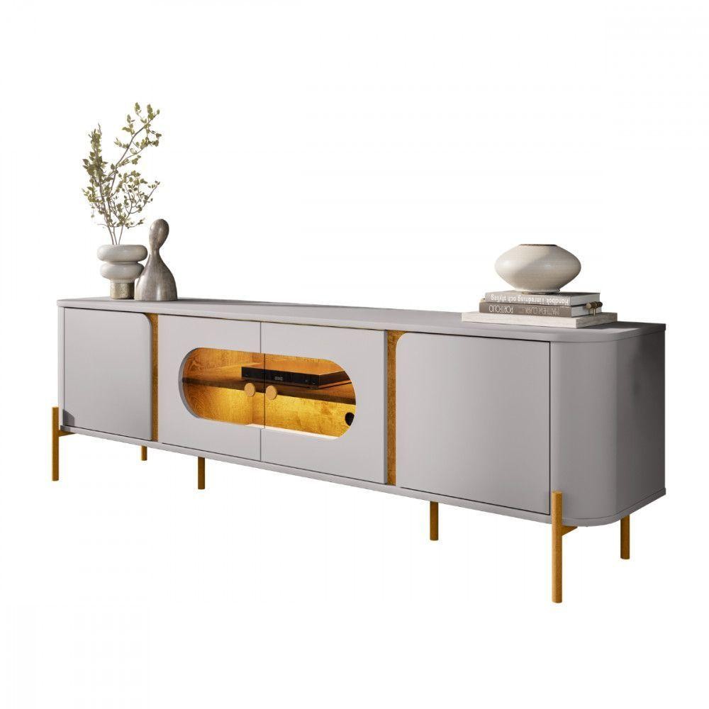 Rack Juquehy Para Tv Até 75 Polegadas Naturalle E Off White Naturalle Com Off White em Oferta na Shopee