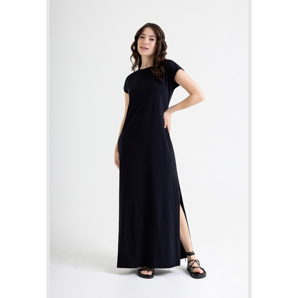 Vestido Longo Básico em Meia Malha Just Basic
