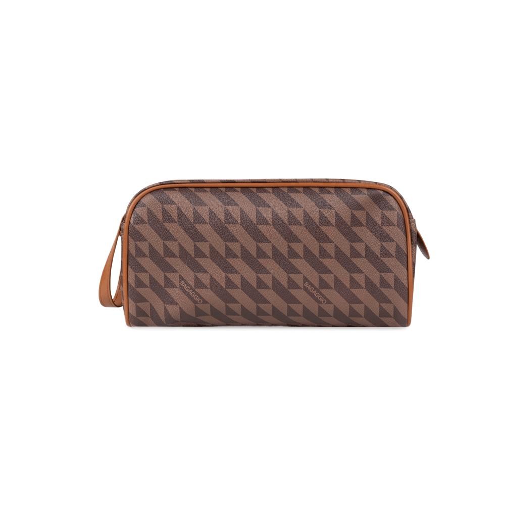 Necessaire de Viagem Feminina Maxi Monograma BG Marrom em Oferta na Shopee