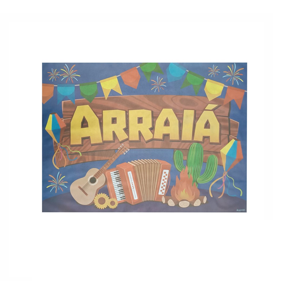 Painel Decoratico Festa Junina Julina Decoração Arraia São João 1,40m TNT sanfona balões