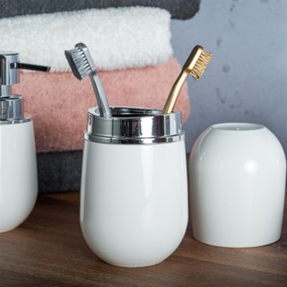 Porta escova de dente com tampa New Cromo Linha Belly em Oferta na Shopee