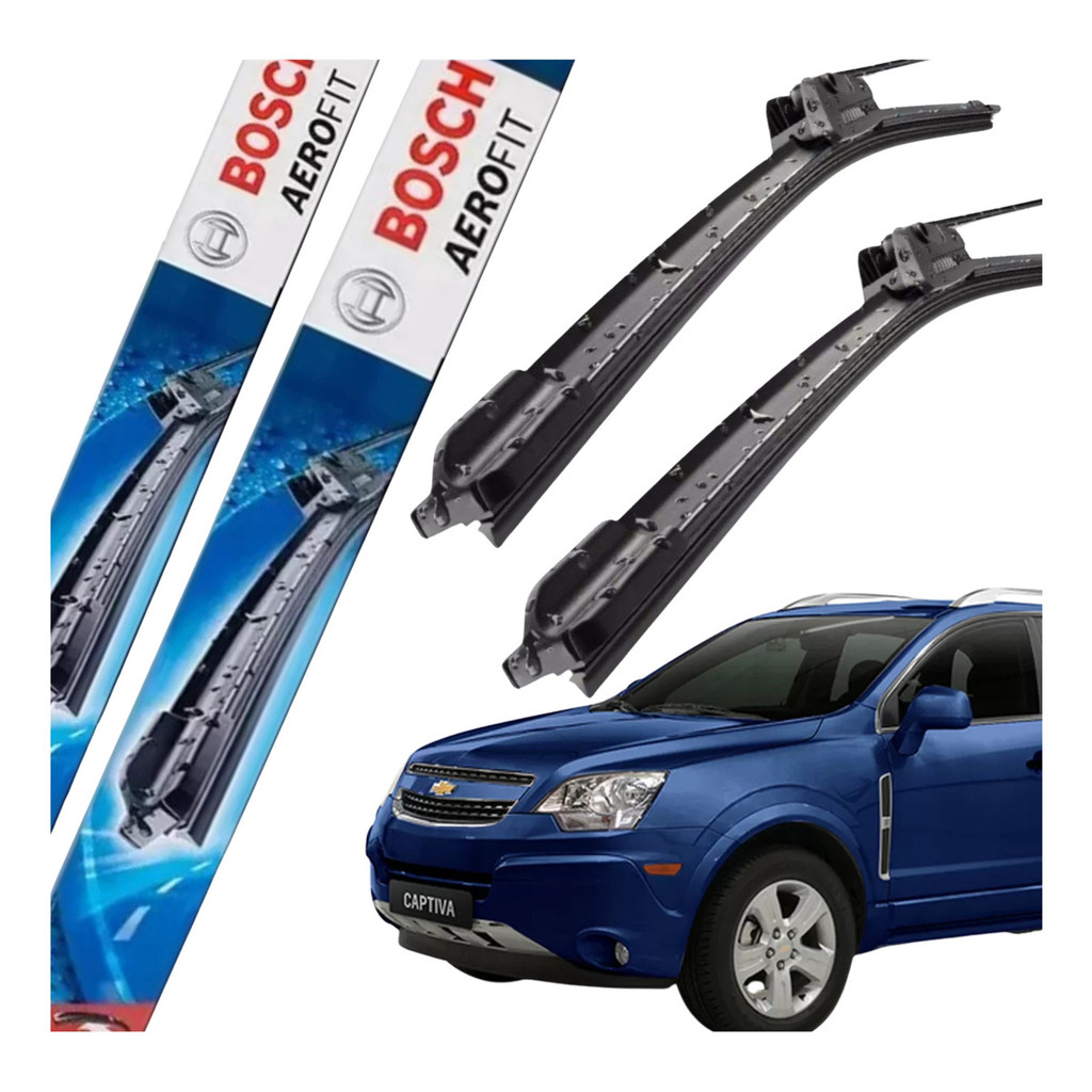 Jogo de Palheta Dianteira Original Bosch Aerofit Captiva 2008 2009 2010 2011 2012 2013 2014 2015 2016 2017