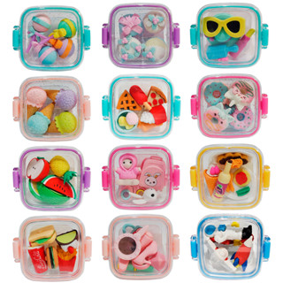 Kit Borrachas Formato de Comidas e Objetos c/ Pote com Travas Qihao em Oferta na Shopee