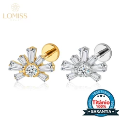 Piercing Helix Tragus Orelha Labret Meia Flor Titânio Zircônia