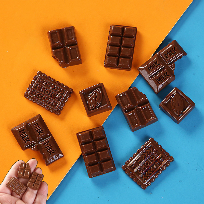 10 Pçs Casa De Bonecas Em Miniatura Simulação De Chocolate Modelo Comida Criativa Brinquedo DIY Artesanal Resina Brinque