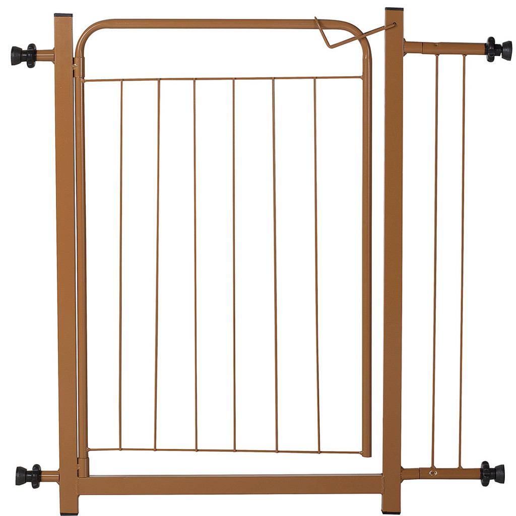 Portão Pet Segurança Cães Bebês Largo 69 a 84cm Extensor 10cm Marrom Romero