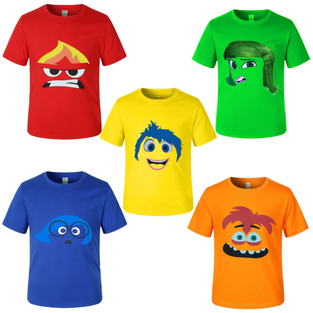 Linda T-shirt Camiseta Infantil Divertidamente Emoções Alegria Raiva Tristeza Ansiedade Personagens Envio Rapido