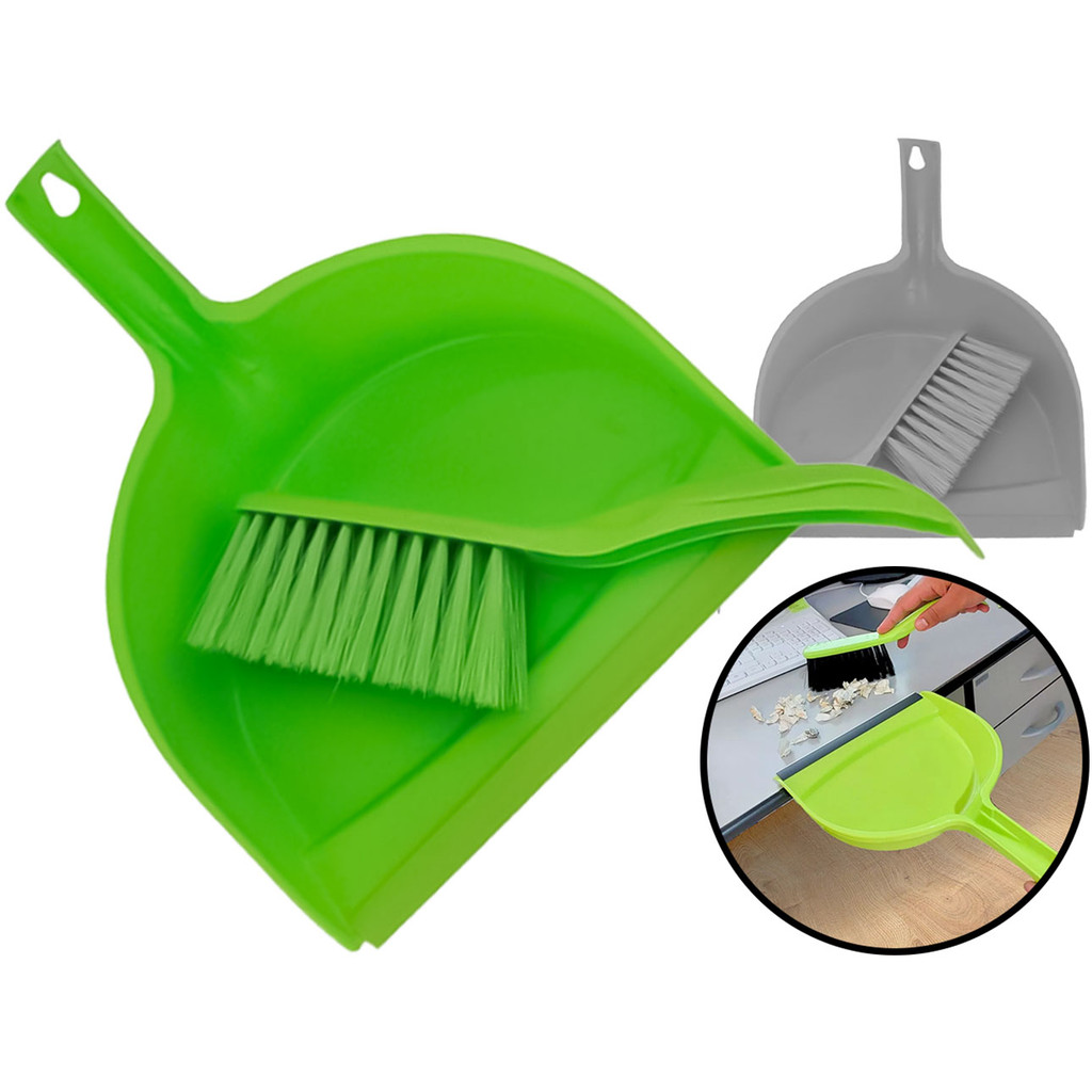 Conjunto Pazinha De Lixo Com Escova Vassourinha Plástica Para Limpeza Multiuso Clink em Oferta na Shopee