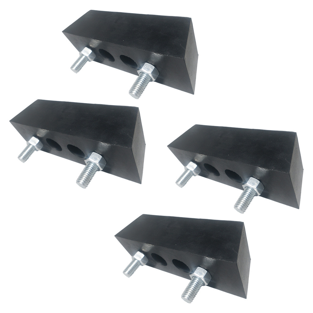 Kit 4 Batentes Maciços Calço de Borracha Para Caminhões Docas 180x57x50mm Borrachas Londrina