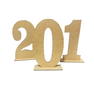 Número de 0 - 9 Com Base 35cm Laser - MDF Madeira em Oferta na Shopee