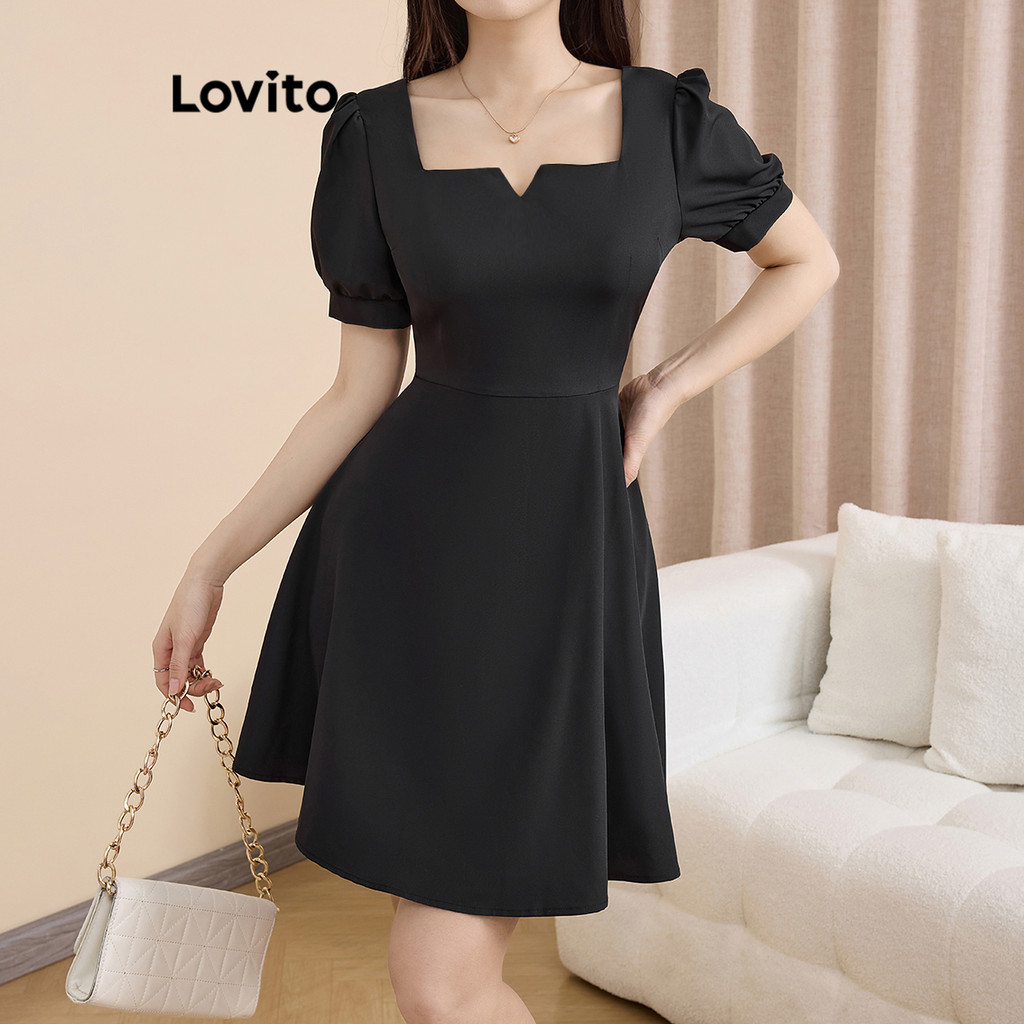 Lovito Vestido básico casual simples para mulheres L109MD763 - Women Clothes