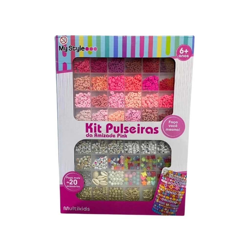 Brinquedo Infantil Kit Pulseiras da Amizade My Style G Pink Multikids - BR2315