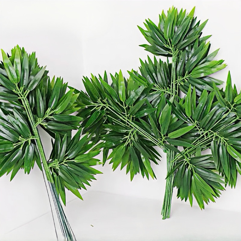 Kit  Folhas De Bambu Artificial
