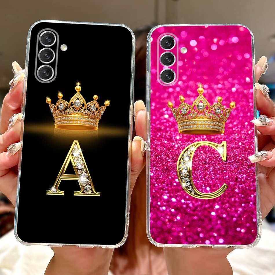Para Samsung Galaxy A04s Nova Moda Coroa Letra Inicial Casal Caso De Telefone SamsungA04s SM-A047F Silicone Macio TPU em Oferta na Shopee