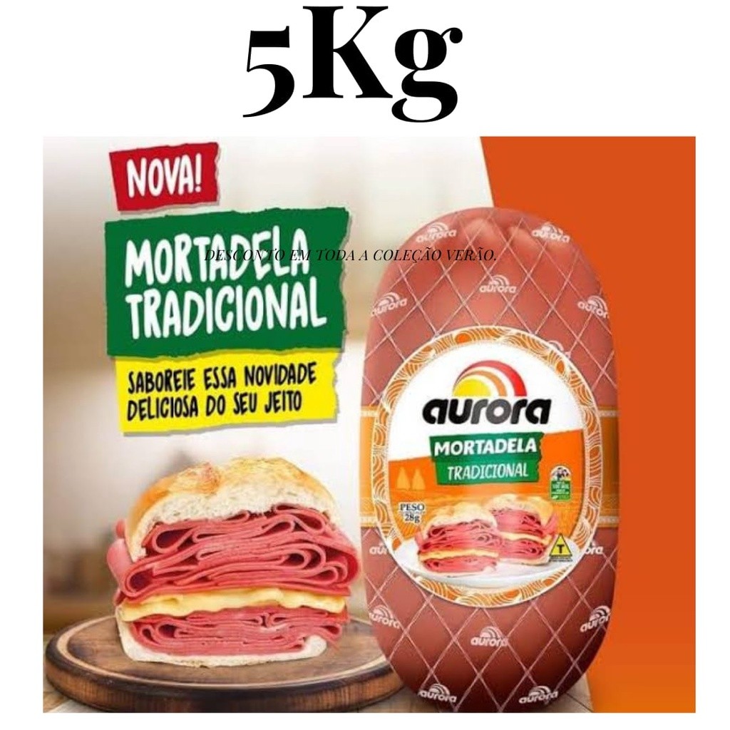 Mortadela Tradicional Aurora Peça 5kg Lanches Pestisco