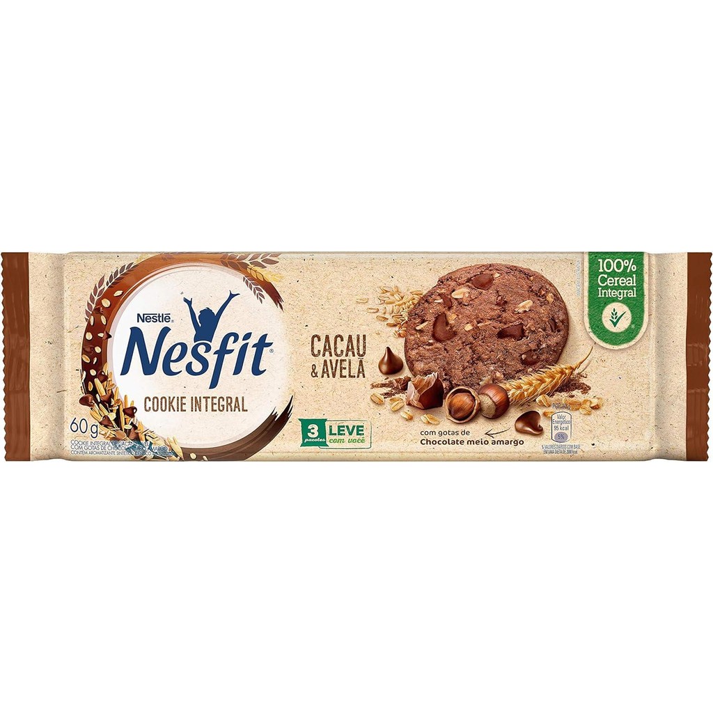 Kit C/ 3 Nesfit Cookie Cacau E Avela 60g