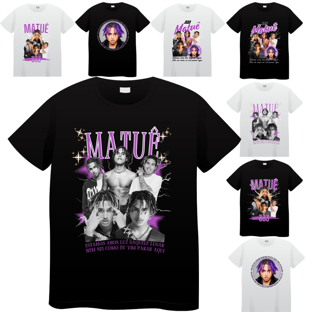 Camiseta matuê 100% Algodão unissex em Oferta na Shopee